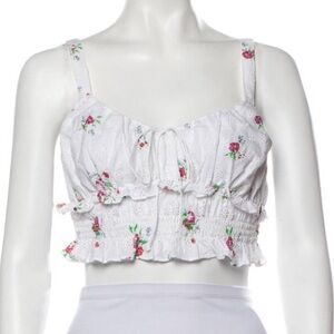For Love & Lemons Elegant White Crop Top